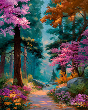Charger l'image dans la galerie, Diamond Painting - Broderie Diamant - Sentier Forestier en Fleurs