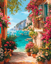 Charger l&#39;image dans la galerie, Diamond Painting - Broderie Diamant - Vue sur la Riviera Italienne