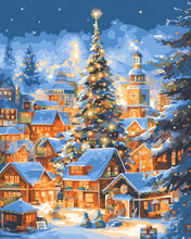 Charger l'image dans la galerie, Diamond Painting - Broderie Diamant - Village de Noël Étincelant 40x50cm toile tendue sur châssis