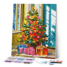 Charger l'image dans la galerie, Broderie Diamant - Sapin de Noël Lumineux 40x50cm toile tendue sur châssis