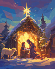 Charger l&#39;image dans la galerie, Diamond Painting - Broderie Diamant - Douce Nuit 40x50cm toile tendue sur châssis