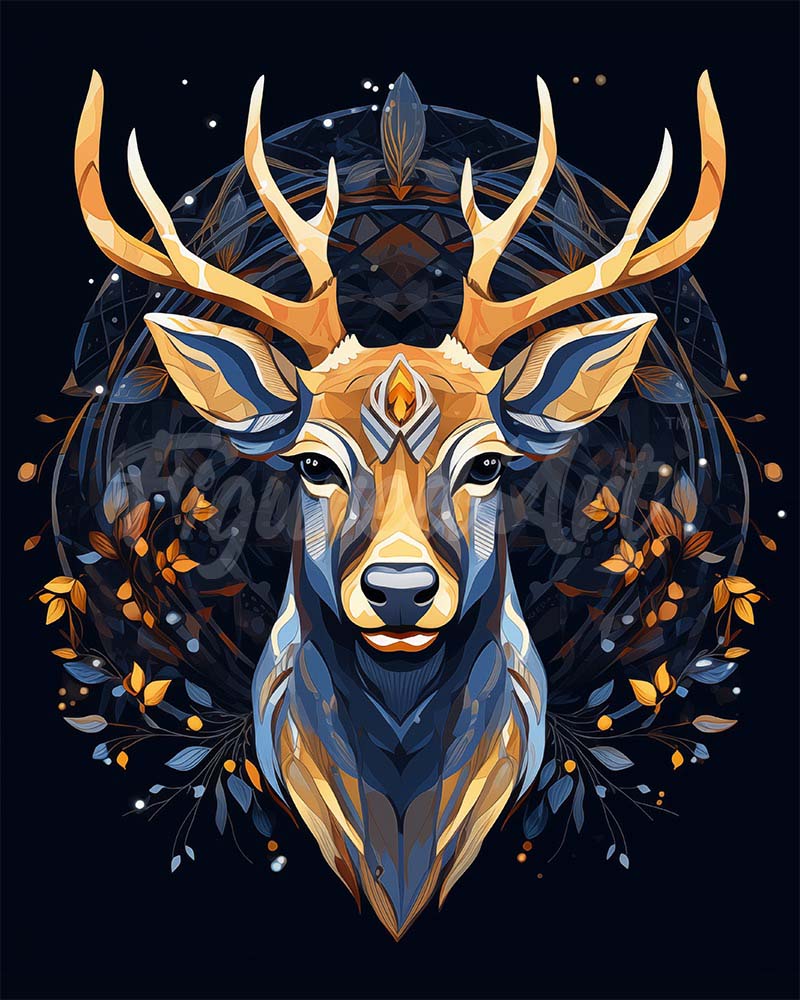 Diamond Painting - Broderie Diamant - Renne Majestueux 40x50cm toile tendue sur châssis