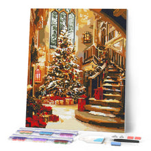 Charger l'image dans la galerie, Broderie Diamant - Grand Hall de Noël 40x50cm toile tendue sur châssis