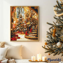 Charger l'image dans la galerie, Broderie Diamant - Grand Hall de Noël 40x50cm toile tendue sur châssis