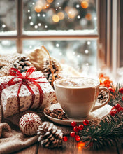 Charger l&#39;image dans la galerie, Diamond Painting - Broderie Diamant - Pause Café de Noël 40x50cm toile tendue sur châssis