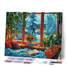Charger l'image dans la galerie, Broderie Diamant - Soirée d'Hiver Douillette 40x50cm toile tendue sur châssis