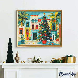 Broderie Diamant - Place de Noël Colorée