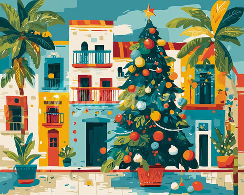 Diamond Painting - Broderie Diamant - Place de Noël Colorée