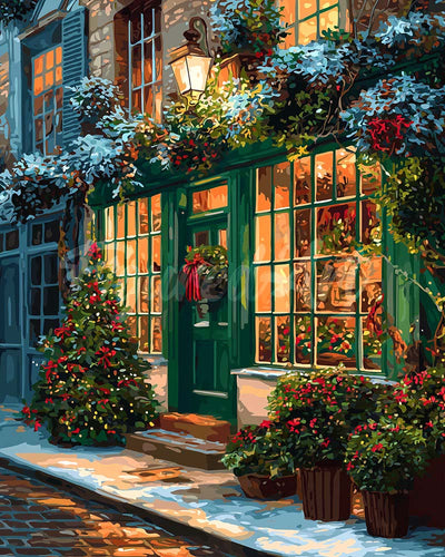 Diamond Painting - Broderie Diamant - Porte Verte Festive