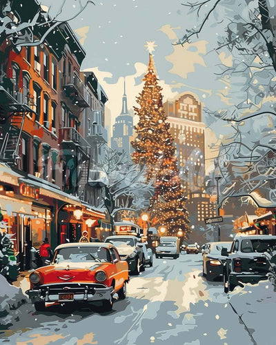 Diamond Painting - Broderie Diamant - Rue d'Hiver à New York