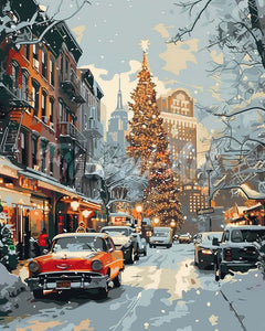 Diamond Painting - Broderie Diamant - Rue d'Hiver à New York
