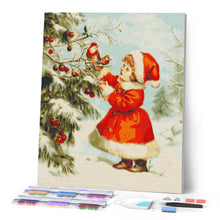 Charger l'image dans la galerie, Broderie Diamant - Mignonne petite Fille de Noël