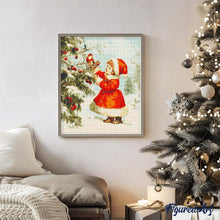 Charger l&#39;image dans la galerie, Broderie Diamant - Mignonne petite Fille de Noël