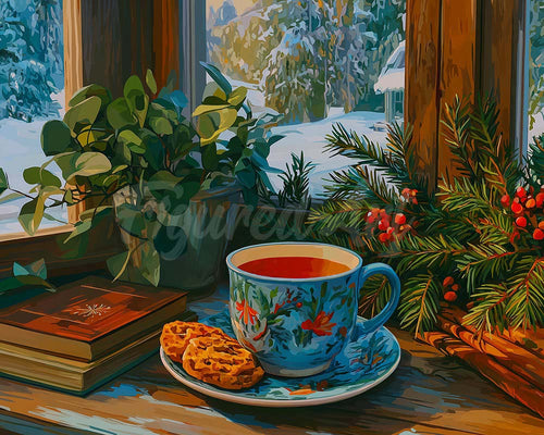 Diamond Painting - Broderie Diamant - Thé d'Hiver l'Après-Midi