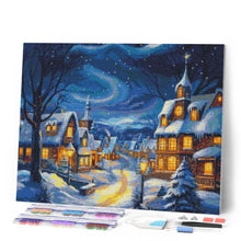 Charger l'image dans la galerie, Broderie Diamant - Village de Noël Étoilé