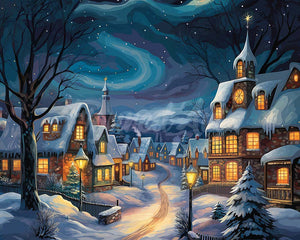 Diamond Painting - Broderie Diamant - Village de Noël Étoilé