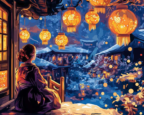 Diamond Painting - Broderie Diamant - Nuit du Festival des Lanternes