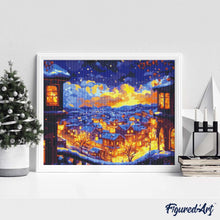 Charger l&#39;image dans la galerie, Broderie Diamant - Nuit d&#39;Hiver Lumineuse