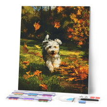 Charger l'image dans la galerie, Broderie Diamant - Chiot joyeux en automne