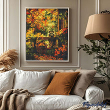 Charger l&#39;image dans la galerie, Broderie Diamant - Mignons Ratons laveurs en automne