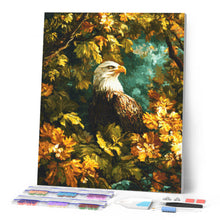 Charger l'image dans la galerie, Broderie Diamant - Aigle parmi les feuilles dorées