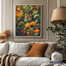Charger l&#39;image dans la galerie, Broderie Diamant - Léopard en automne