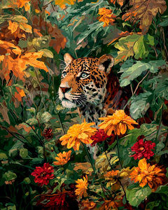 Diamond Painting - Broderie Diamant - Léopard en automne
