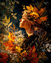 Charger l&#39;image dans la galerie, Diamond Painting - Broderie Diamant - Femme au feuillage doré