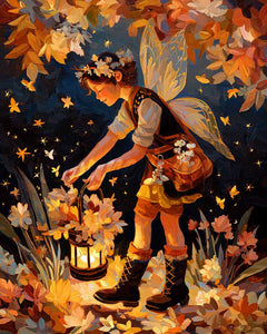 Diamond Painting - Broderie Diamant - Fée d'automne mignonne