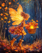 Charger l'image dans la galerie, Diamond Painting - Broderie Diamant - La fée collectionneuse de feuilles