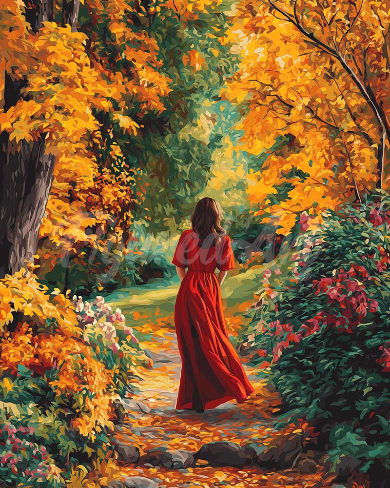 Diamond Painting - Broderie Diamant - Femme en rouge