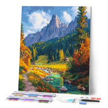 Charger l'image dans la galerie, Broderie Diamant - Ruisseau alpin en automne