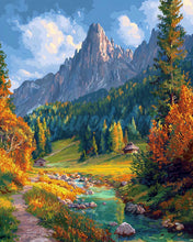 Charger l&#39;image dans la galerie, Diamond Painting - Broderie Diamant - Ruisseau alpin en automne