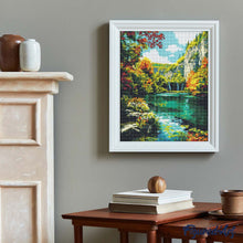 Charger l&#39;image dans la galerie, Broderie Diamant - Lac émeraude en automne