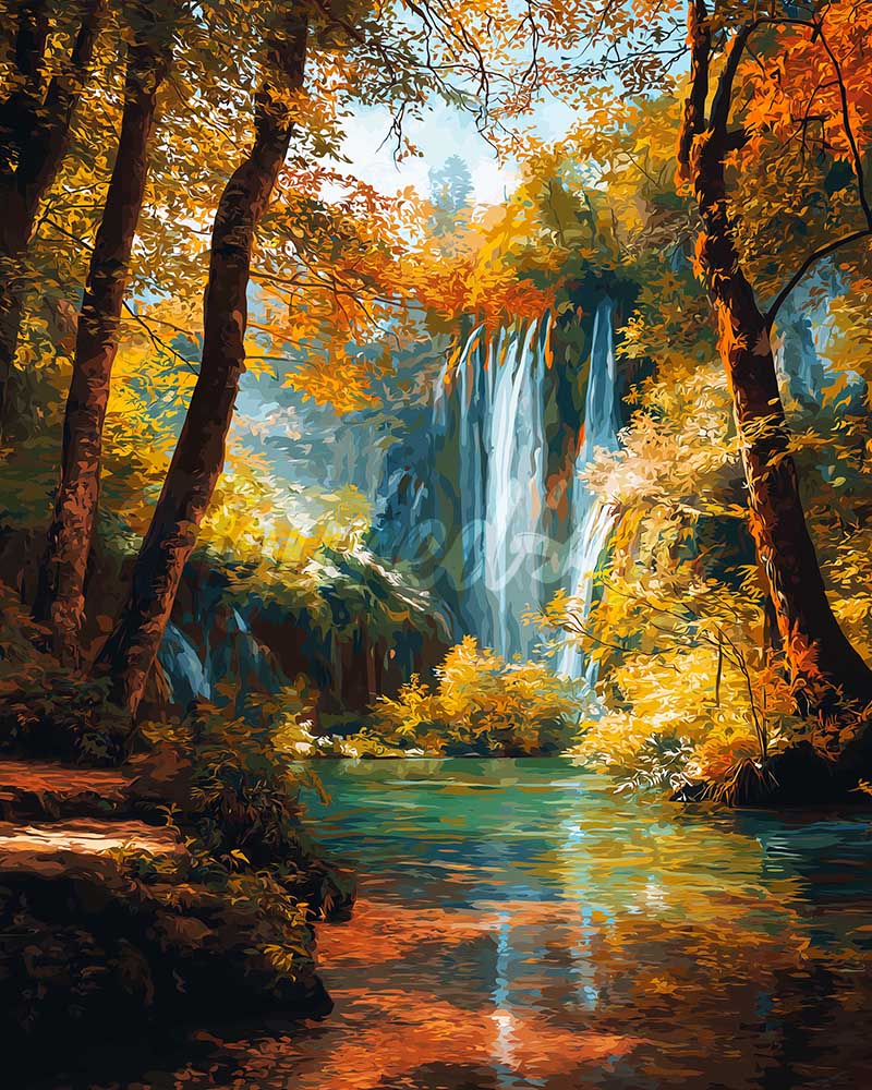 Diamond Painting - Broderie Diamant - Cascade d'automne