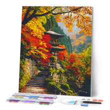 Charger l'image dans la galerie, Broderie Diamant - Pagode japonaise en automne