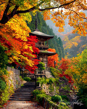 Charger l'image dans la galerie, Diamond Painting - Broderie Diamant - Pagode japonaise en automne