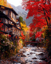Charger l&#39;image dans la galerie, Diamond Painting - Broderie Diamant - Village d&#39;automne à Nikkō Japon