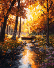 Charger l&#39;image dans la galerie, Diamond Painting - Broderie Diamant - Ruisseau doré d&#39;automne