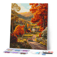 Charger l'image dans la galerie, Broderie Diamant - Route de campagne en automne