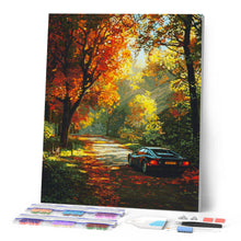 Charger l'image dans la galerie, Broderie Diamant - Sur la route en automne