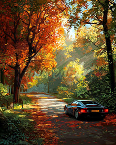 Diamond Painting - Broderie Diamant - Sur la route en automne