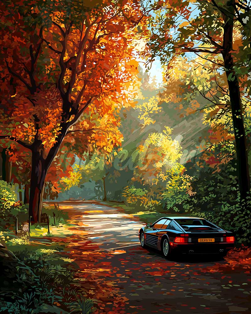 Diamond Painting - Broderie Diamant - Sur la route en automne