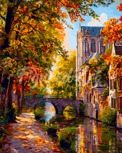 Charger l&#39;image dans la galerie, Diamond Painting - Broderie Diamant - Ville au bord de l&#39;eau en automne