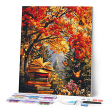 Charger l'image dans la galerie, Broderie Diamant - Lecture d'automne et papillons