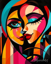 Charger l'image dans la galerie, Diamond Painting - Broderie Diamant - Deux Femmes Abstraites Éclatantes
