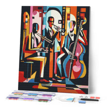 Charger l'image dans la galerie, Broderie Diamant - Groupe de Jazz Abstrait Éclatant