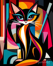 Charger l'image dans la galerie, Diamond Painting - Broderie Diamant - Chat Abstrait Éclatant