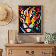 Charger l'image dans la galerie, Broderie Diamant - Tigre 1 Abstrait Éclatant