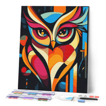 Charger l'image dans la galerie, Broderie Diamant - Hibou Abstrait Éclatant